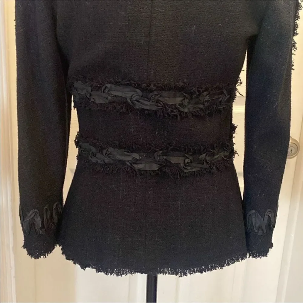 Chanel Elegant tweed Black Women's Jacket, M